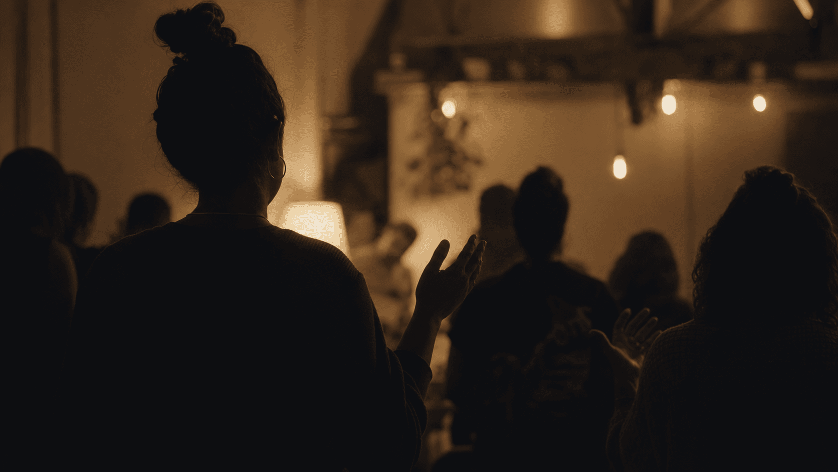 Documentary photograph of a worship gathering